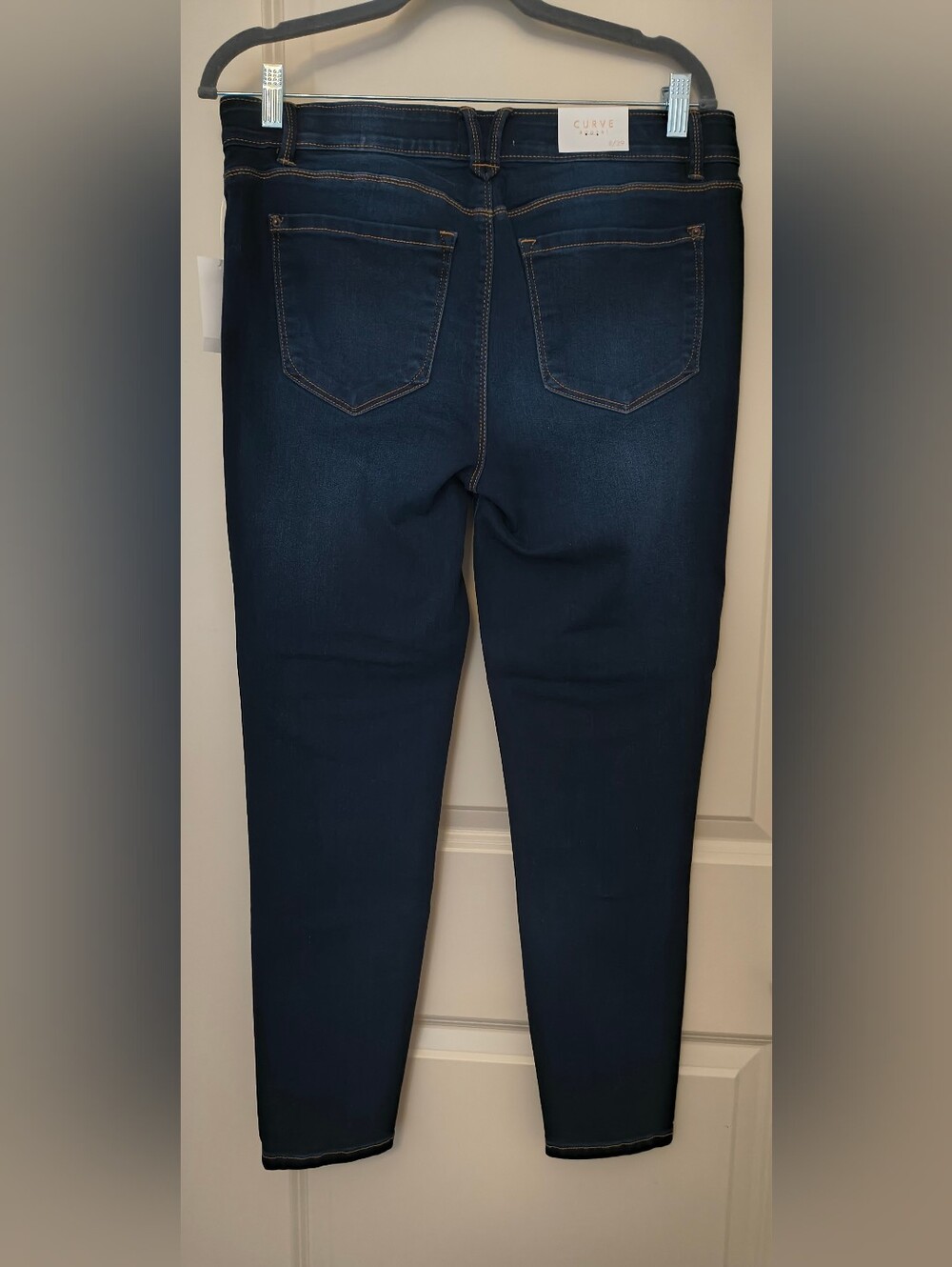 Curve Appeal Women’s Skinny Jeans in Dark Blue - Picture 4 of 4